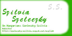 szilvia szeleczky business card